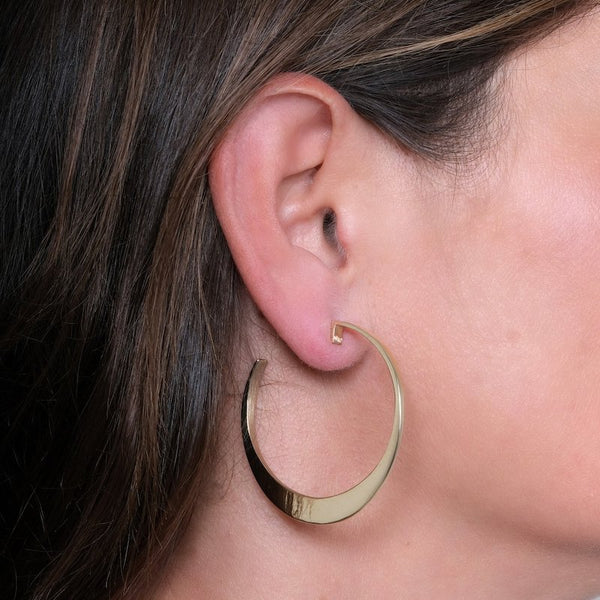 Maureen Lynch Circle of Dreams Sterling Silver Large Hoop Earrings