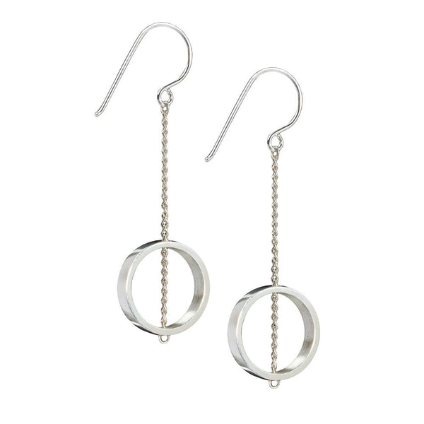 Maureen Lynch Sterling Silver Ebb & Flow Silver Chain Earrings