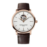Frederique Constant Automatic Slimline Heart Beat Brown Leather 40mm Watch FC-312V4S4