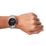 Fossil Neutra Quartz Silver Steel Black Dial 44mm Watch FS5384