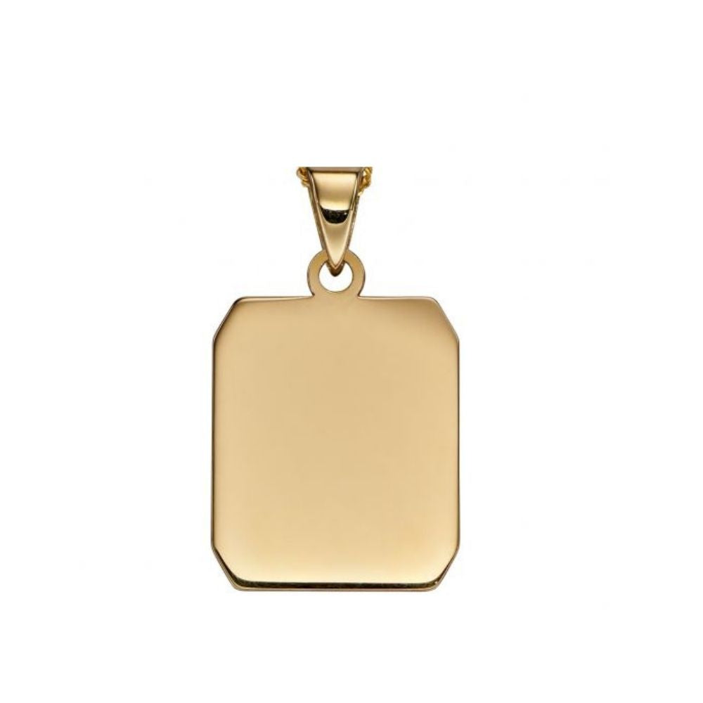 9ct Gold Dog Tag Pendant Bannon Jewellers