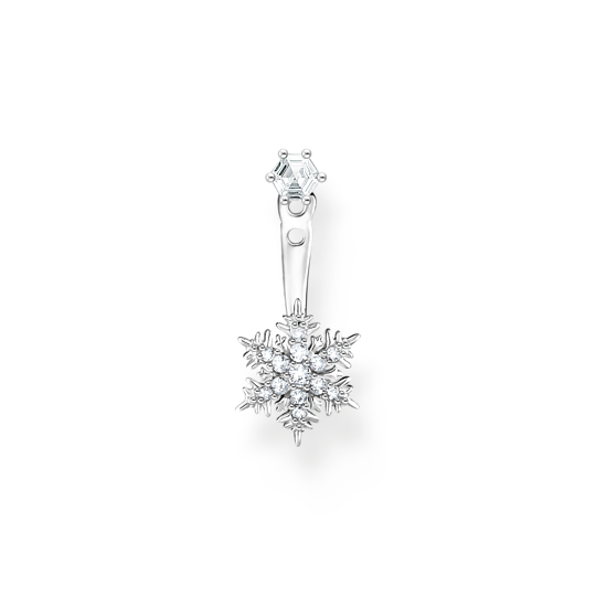 Thomas Sabo Sterling Silver Single Cubic Zirconia Snowflake Drop Stud Earring H2260-051-14
