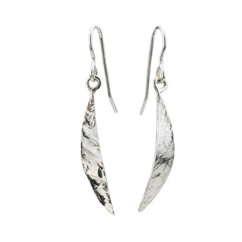Martina Hamilton Leaf Silver Crescent Earrings LFB1