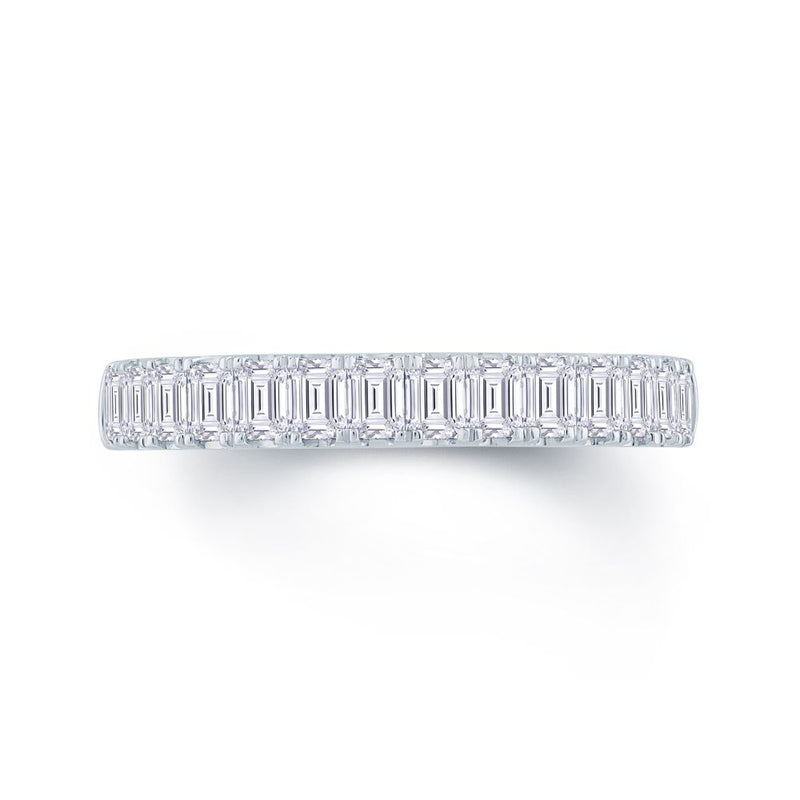 18ct White Gold Emerald Cut 0.95ct Diamond Wedding Ring
