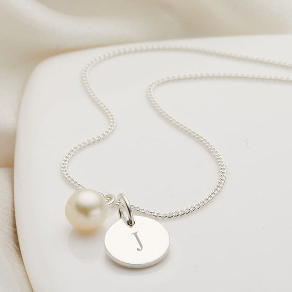 Molly Brown Personalised My First Pearl Disc Necklace