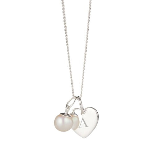Molly Brown Personalised My First Pearl Heart Necklace