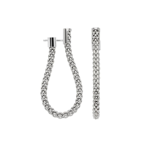 FOPE Essentials Flex'it 18ct White Gold Mesh Chain Earrings OR02_G