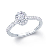 Platinum Oval Halo 0.40ct Diamond Ring
