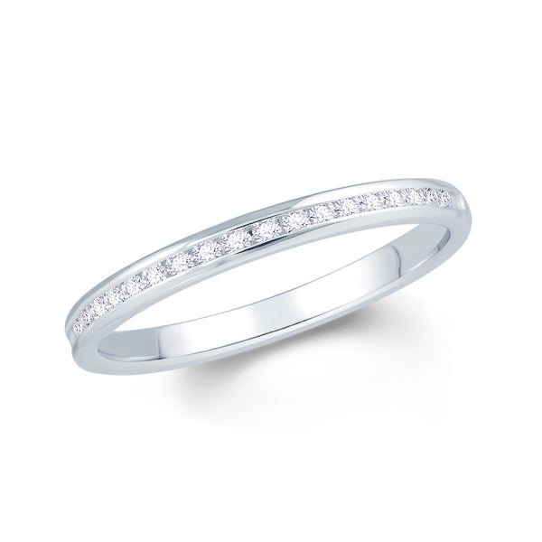 Platinum Channel Set 0.10ct Diamond Wedding / Eternity Ring