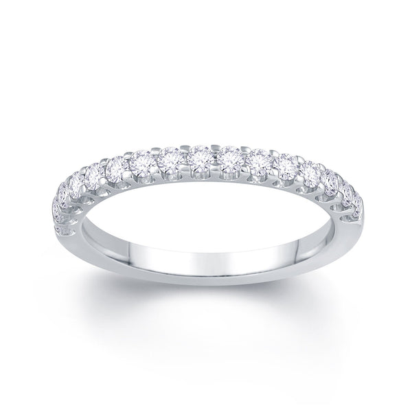 18ct White Gold Scallop Claw 0.30ct Diamond Wedding Ring