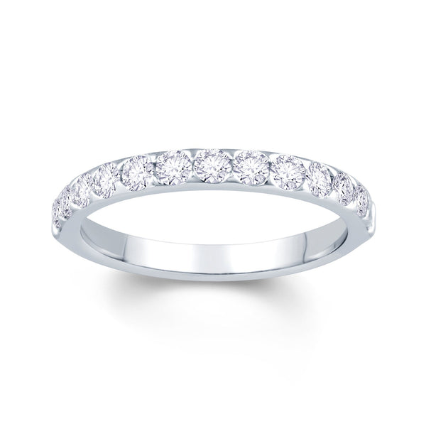 18ct White Gold Triangle Claw 0.50ct Diamond Wedding Ring