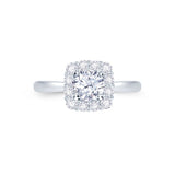 Platinum Cushion Halo 0.40ct Diamond Ring