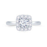 Platinum Cushion Halo 0.40ct Diamond Ring