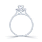 18ct White Gold Cushion Halo 0.40ct Diamond Ring