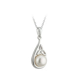 Sterling Silver Pearl Trinity Knot Pendant Necklace