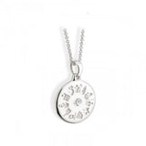 History of Ireland Round Disc Silver Necklace