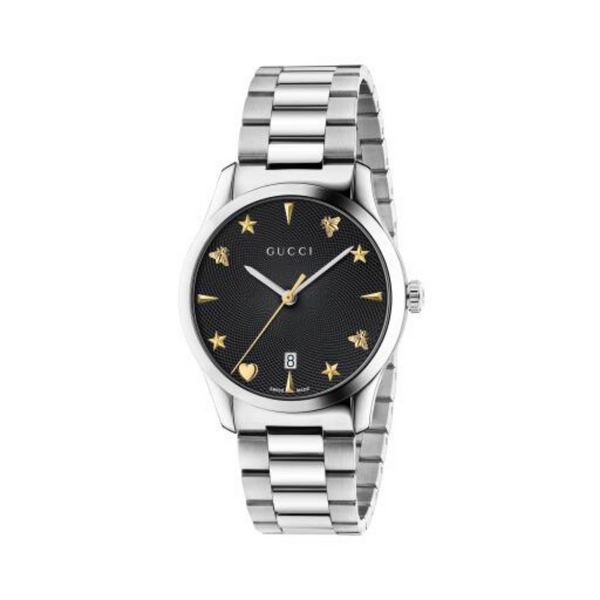 Gucci G-Timeless Black Dial Steel Watch YA1264029A
