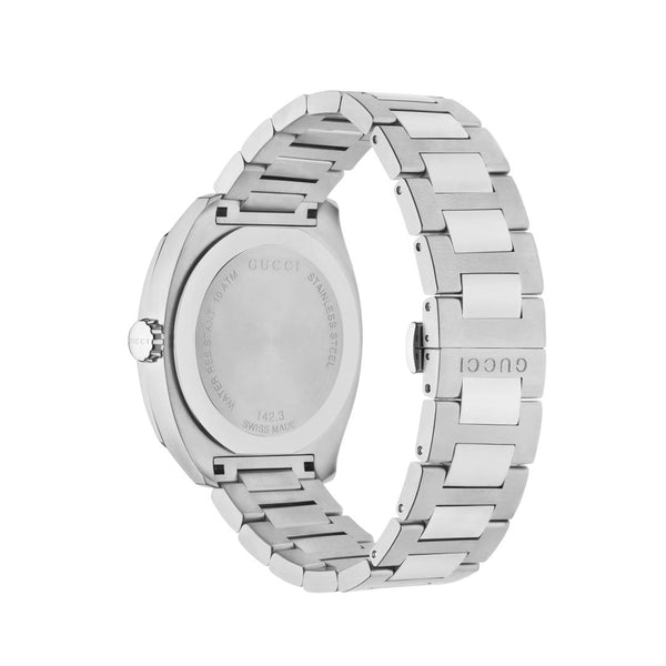 Gucci Quartz Silver Steel Black Dial 41mm Mens Watch YA142301