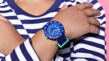 Swatch Flik Flak Solo Dark Blue Quartz 36.7mm Watch FCSP086