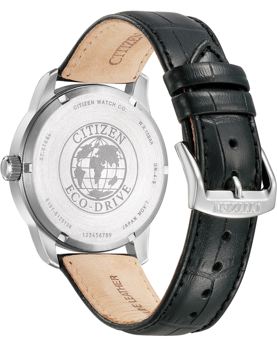 Citizen Eco Drive Black Leather Strap 42mm Watch BM8550-14A