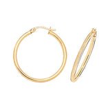 9ct Gold Polished Round Hoop Earrings