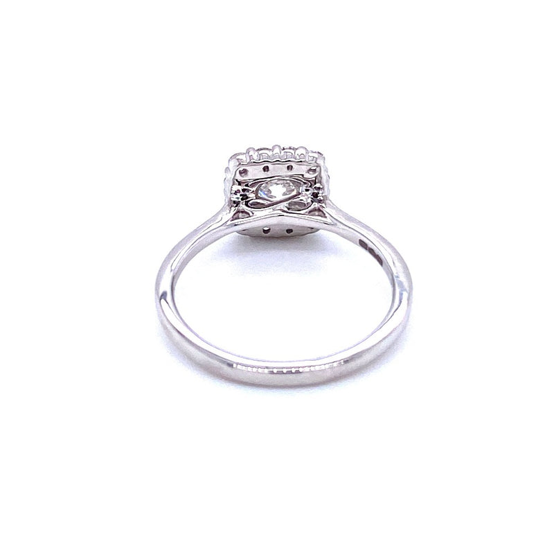 Platinum Cushion Halo 0.80ct Diamond Engagement Ring