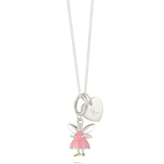Molly Brown Personalised Pink Fairy Heart Necklace