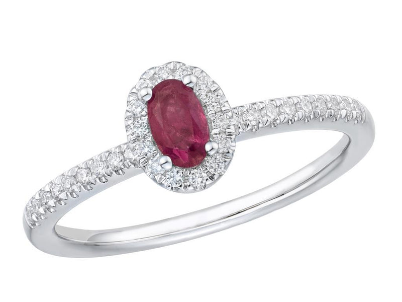 Platinum Diamond Cluster & Ruby / Sapphire Ring