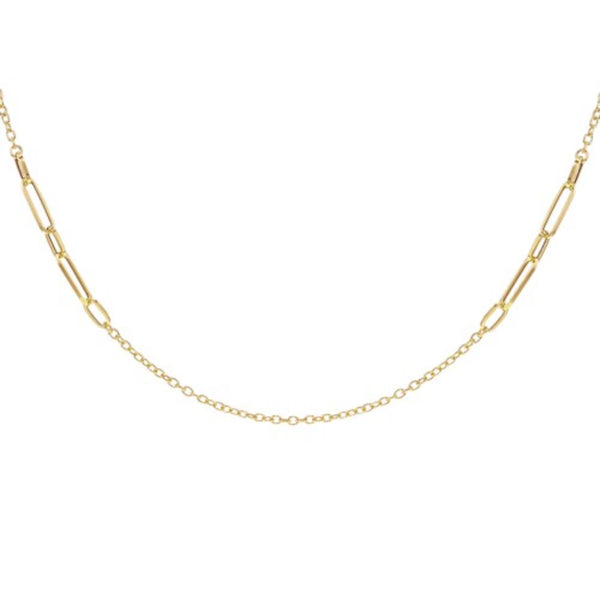 9ct Gold Open Link Station 28" Necklace