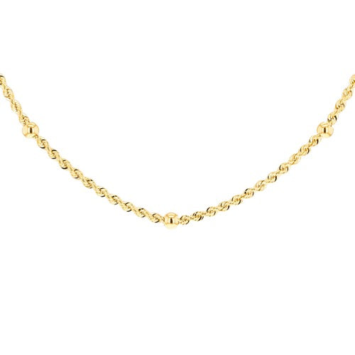 9ct Gold Rope and Ball Chain 45cm