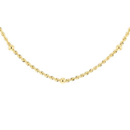 9ct Gold Rope and Ball Chain 45cm