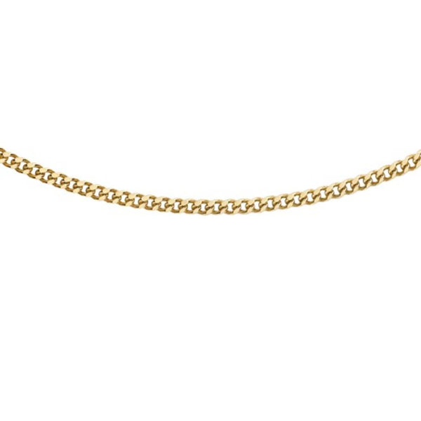 9ct Gold 25 Diamond Cut Curb Adjustable Chain