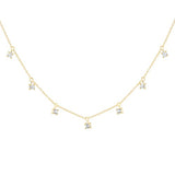 9ct Gold Cubic Zirconia Button 43cm - 46cm Necklace