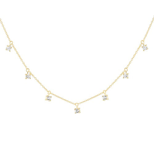 9ct Gold Cubic Zirconia Button 43cm - 46cm Necklace