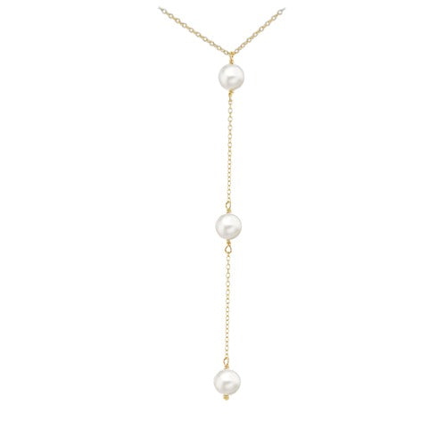 9ct Gold Three Drop Freshwater Pearls Necklace