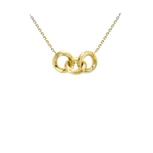 9ct Gold Three Circles Interlink Necklace