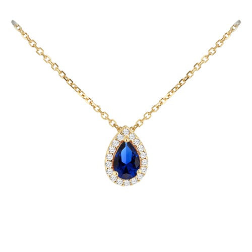 9ct Gold Cubic Zirconia Halo Necklace