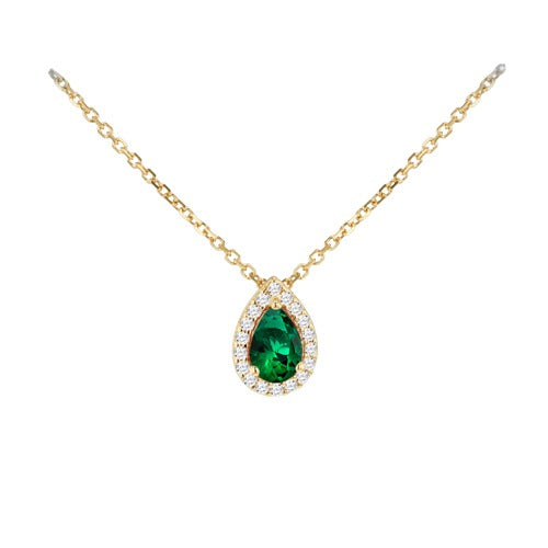 9ct Gold Cubic Zirconia Halo Necklace