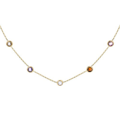 9ct Gold Multi Colour Cubic Zirconia Necklace – Bannon Jewellers