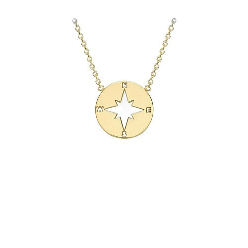 9ct Gold 9.8mm Compass Necklace