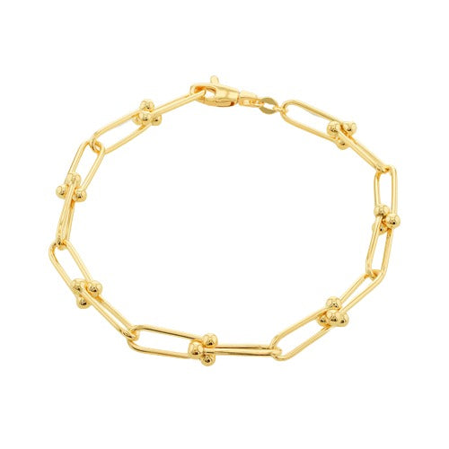 9ct Gold 6mm Small Industrial 20cm Bracelet
