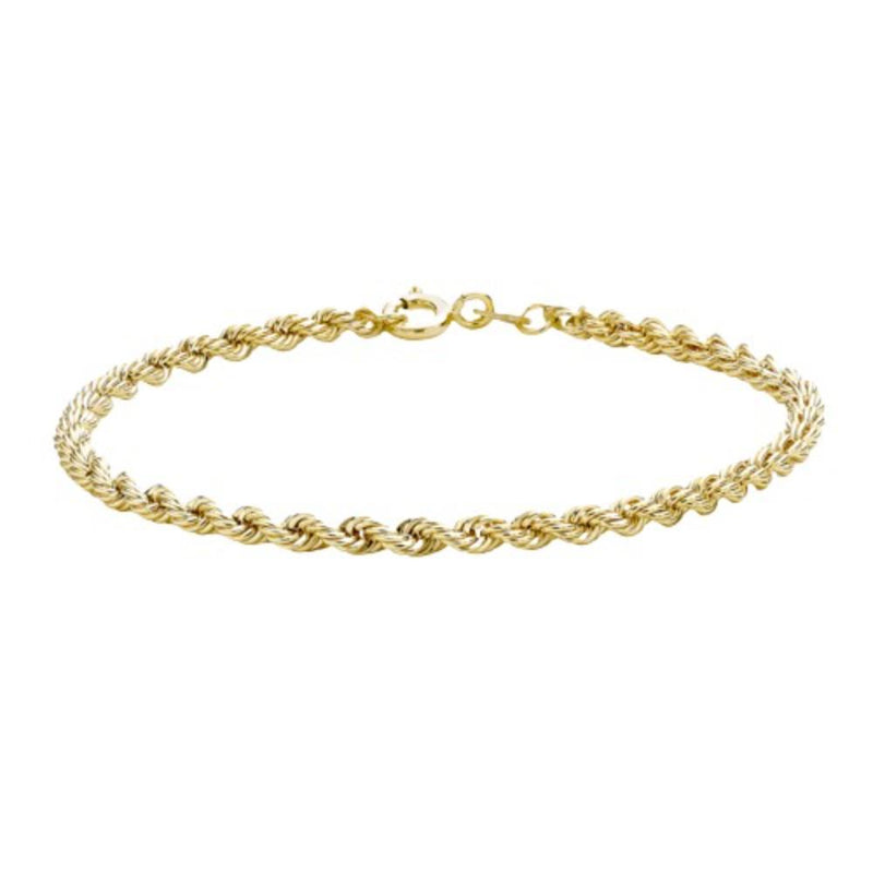 9ct Gold 60 Hollow Rope Chain Bracelet