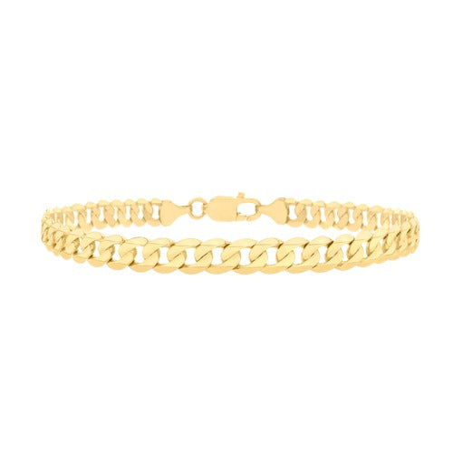 9ct Gold Diamond Cut Curb 20cm Bracelet