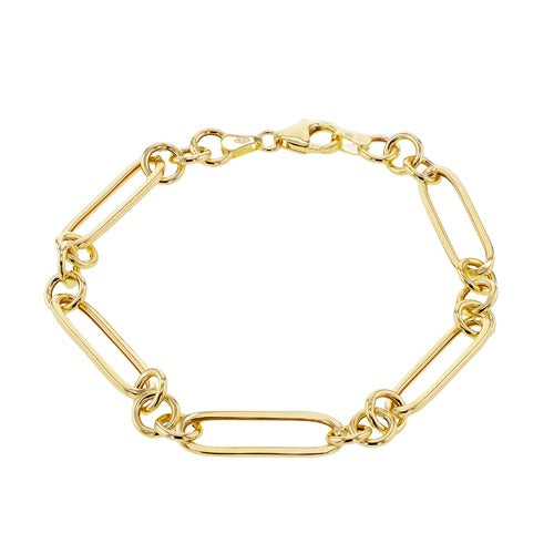 9ct Gold Hollow Figaro Paper 19cm Bracelet