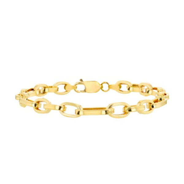 9ct Gold 4mm Fancy Figaro 19cm Bracelet