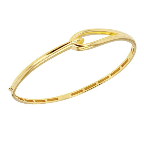 9ct Gold 9.30mm Hook Knot Oval Bangle