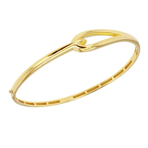 9ct Gold Hook Knot Oval Bangle