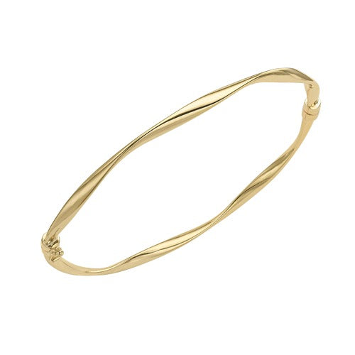 9ct Gold Flat Twist Bangle