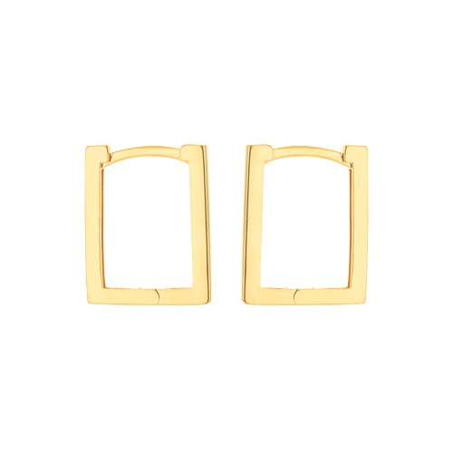 9ct Gold Rectangular Hoop Earrings
