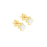 9ct Gold Mother of Pearl Petal Stud Earrings